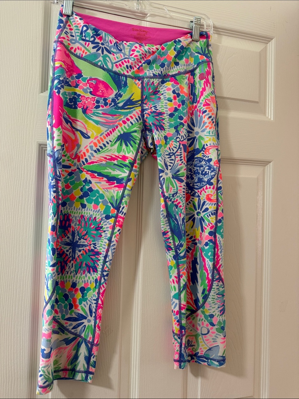 Lilly Pulitzer Neon Floral & Geometric Print Leggings